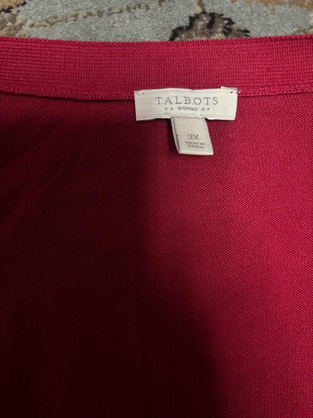 Talbots Raspberry Red Knit Cardigan - Picture 2 of 6